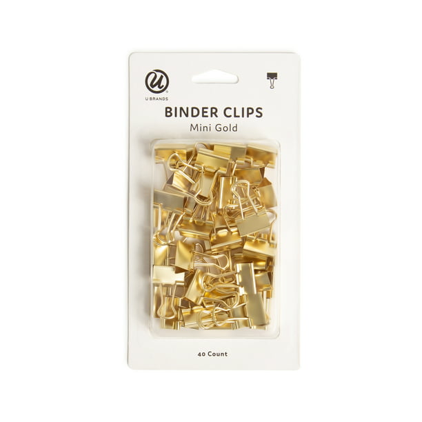 Assorted Colors Small 19mm - Metal Binderclips Clamps Moustache Paper Binder Clips 40-Count per Box 0.75 Inch